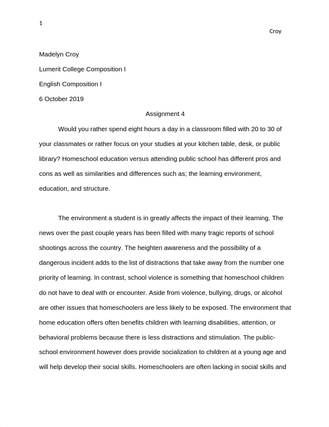 CroyLUMERIT COLLEGE COMPOSITION I - ASSIGNMENT 4.docx_dj35dl3clhs_page1