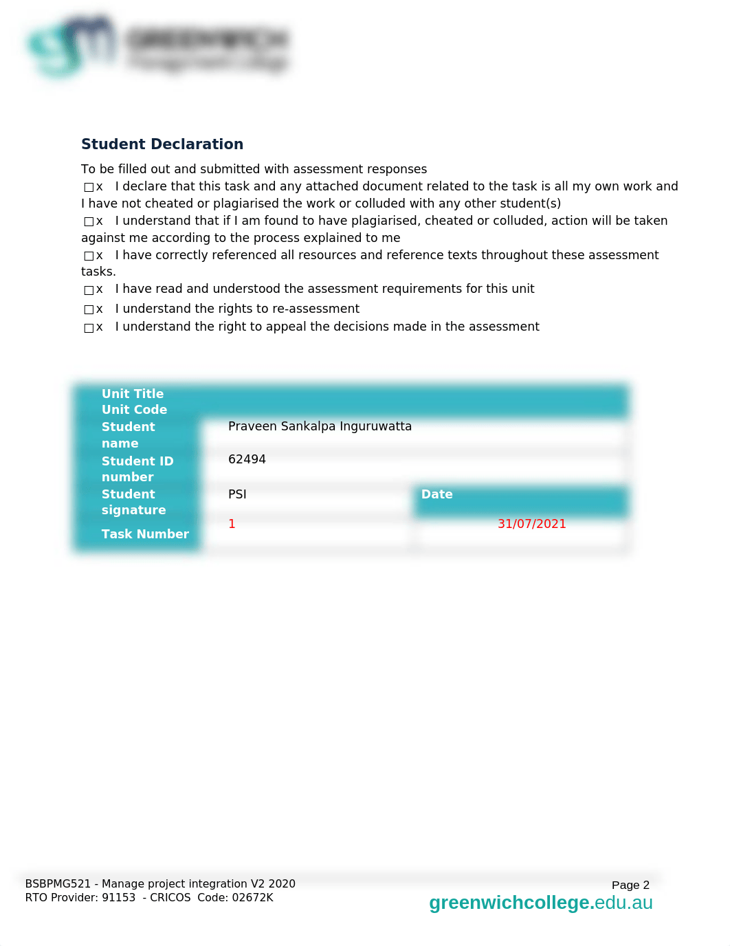 Assessment Task 1 - BSBPMG521 - Praveen Inguruwatta.docx_dj4xc2x588n_page2