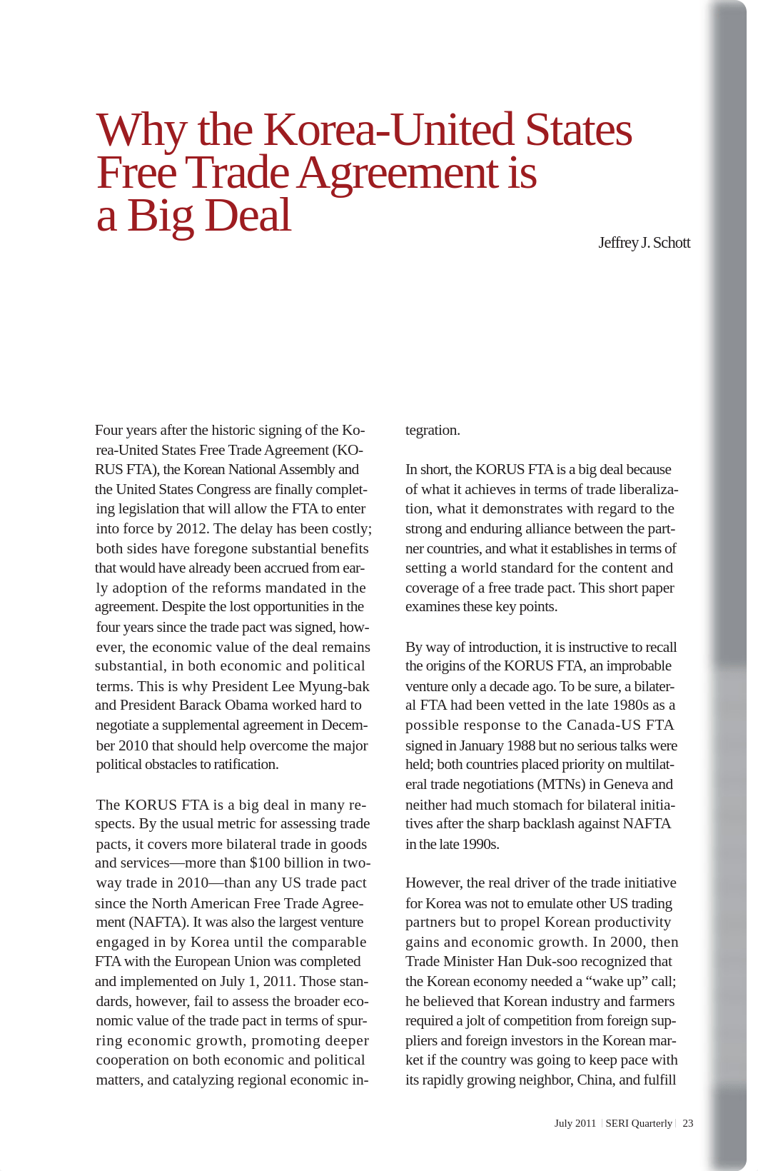 Schott, J.J. (2011), Why the Korea-United States Free Trade Agreement is a Big Deal. SERI Quarterly._dj52n208izj_page2