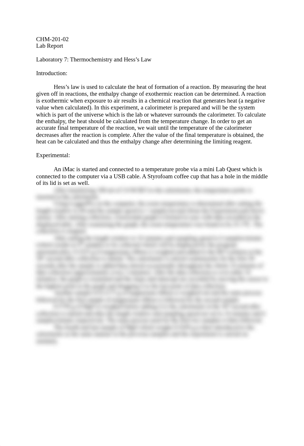 Thermochemistry and Hess's Law Lab Report.docx_dj64oxoalgv_page1