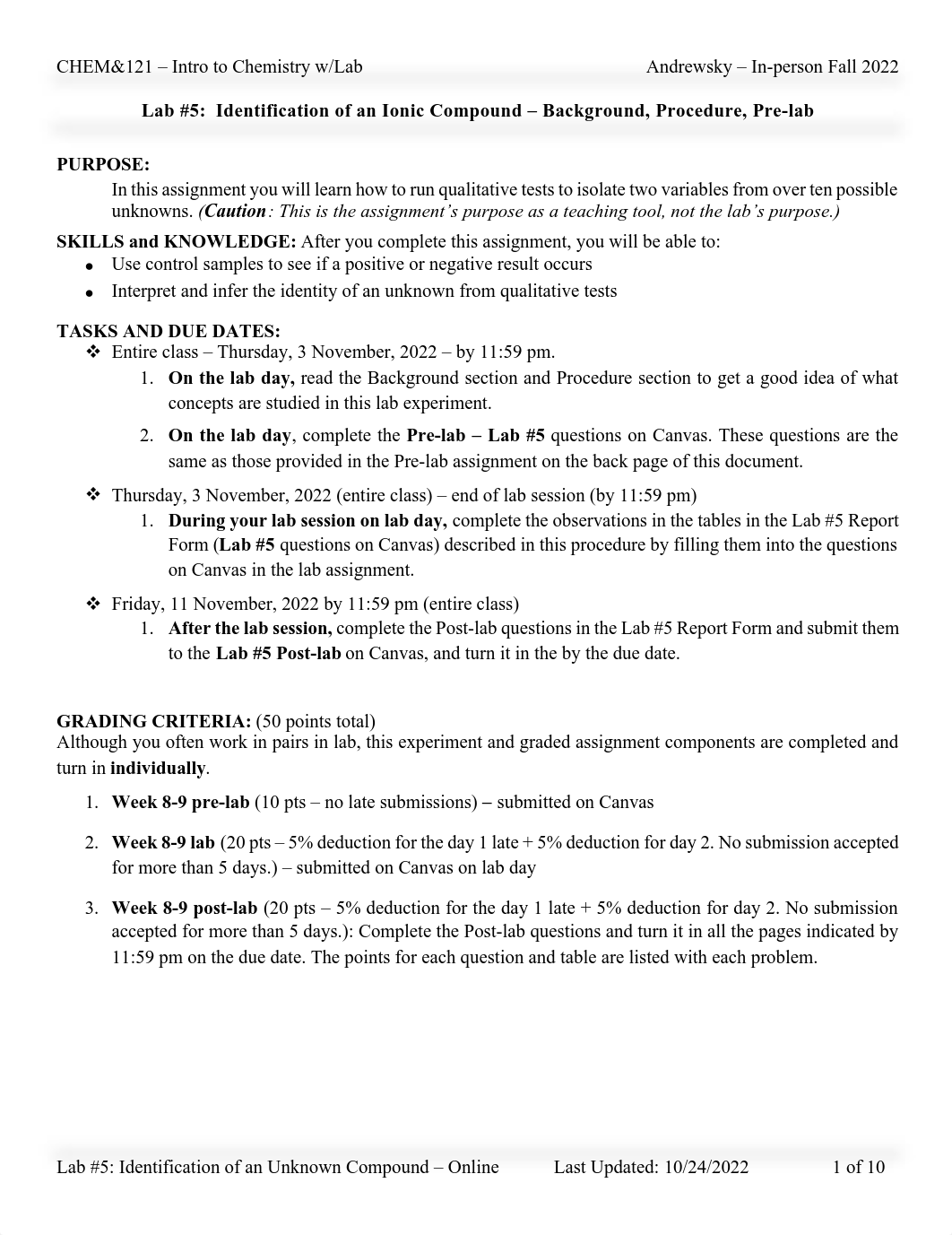 Lab #5 - Identification of an Ionic Compound - background - procedure - Pre-lab.pdf_dj6ed7te4zm_page1