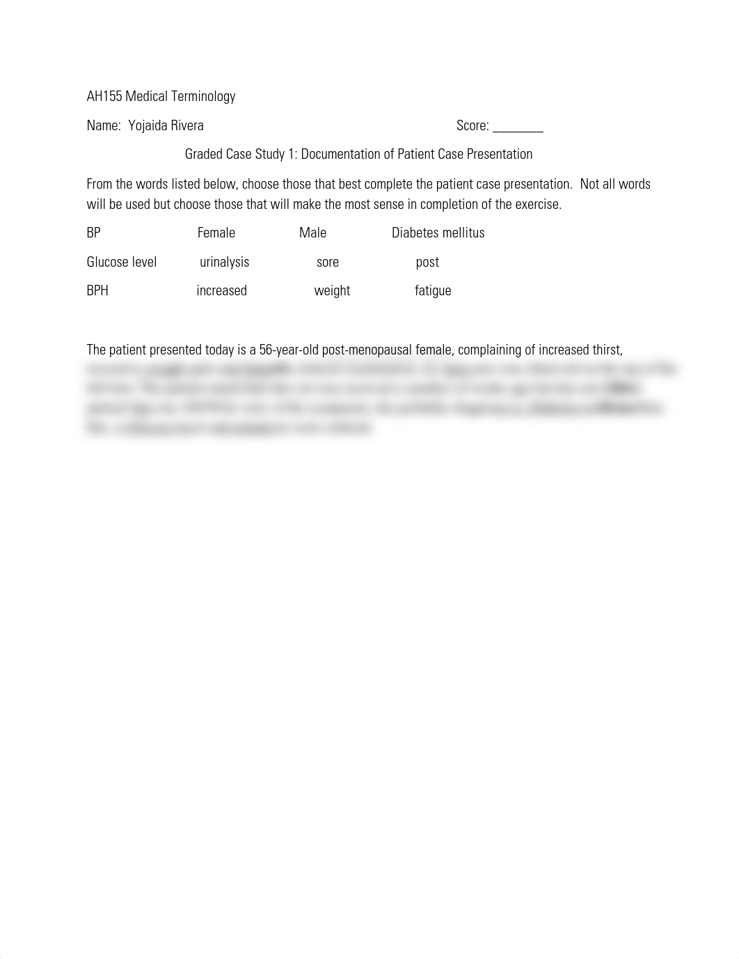 Graded Case Study 1 Documentation of Patient Case Presentation.pdf_dj6ev3e2gkk_page1