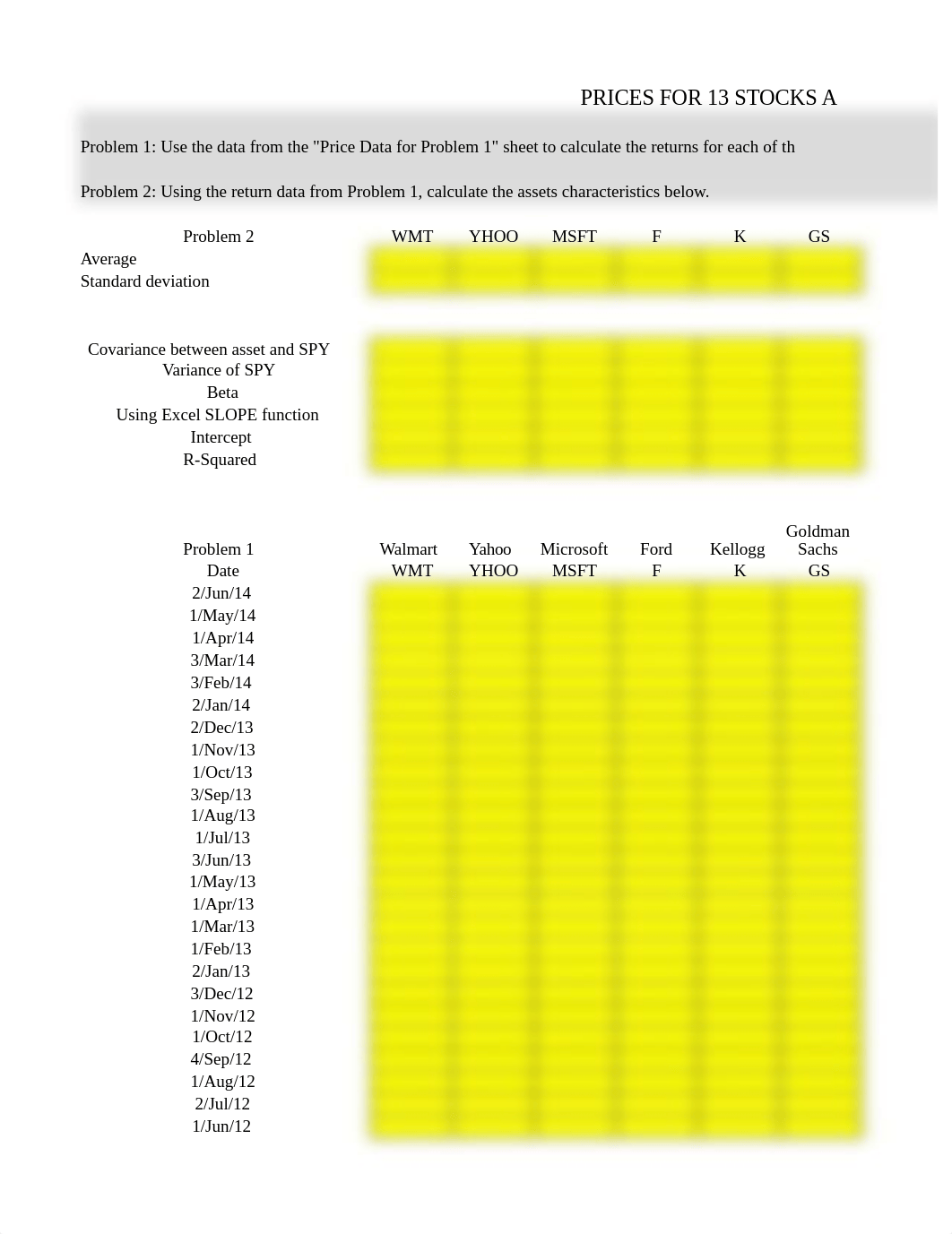 FIN 691 Graded CAPM Problem Set- HOMEWORK.xlsx_dj6oxdt5not_page1