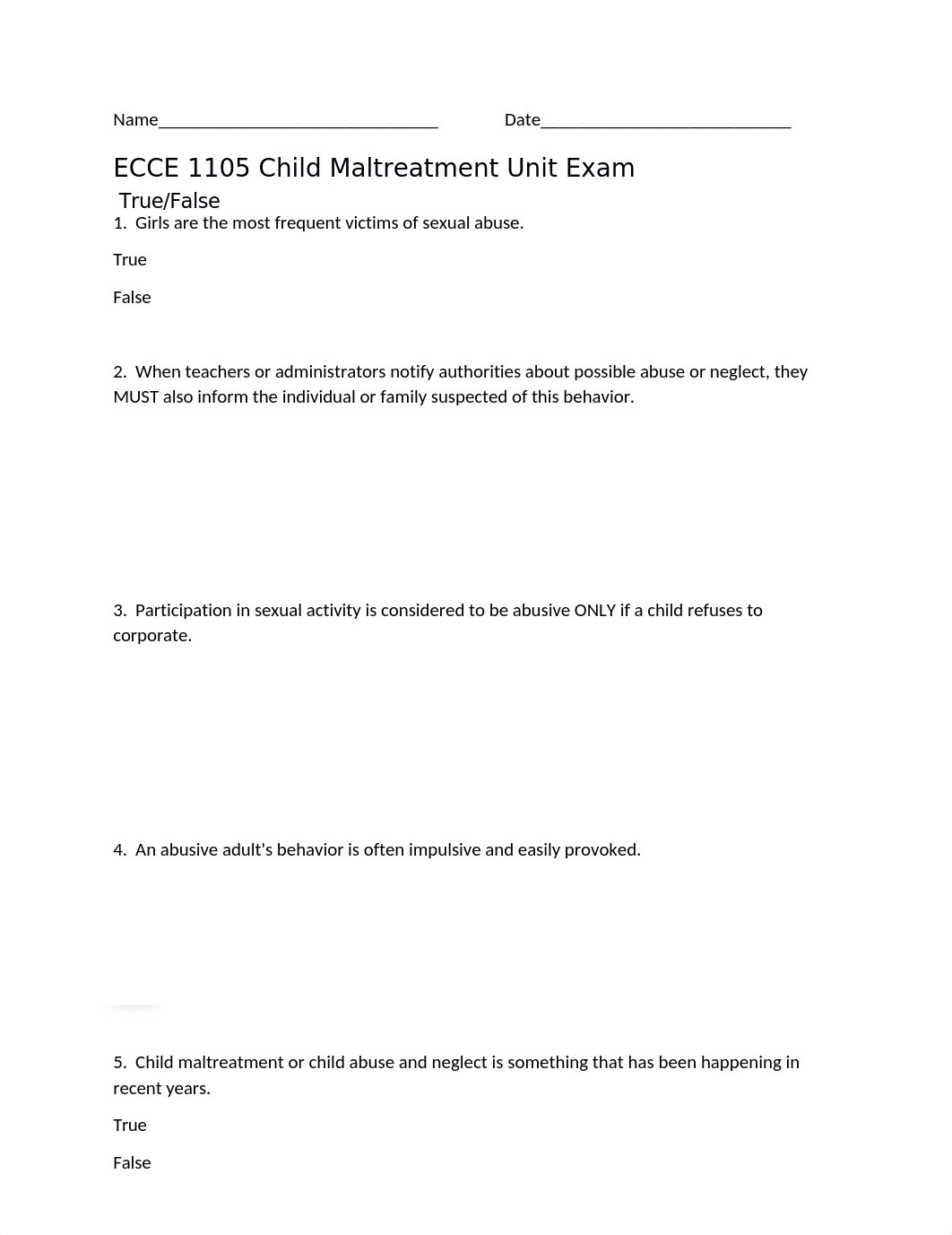 ECCE 1105 Child Maltreatment Unit Exam-headings.docx_dj6pd8vyaql_page1