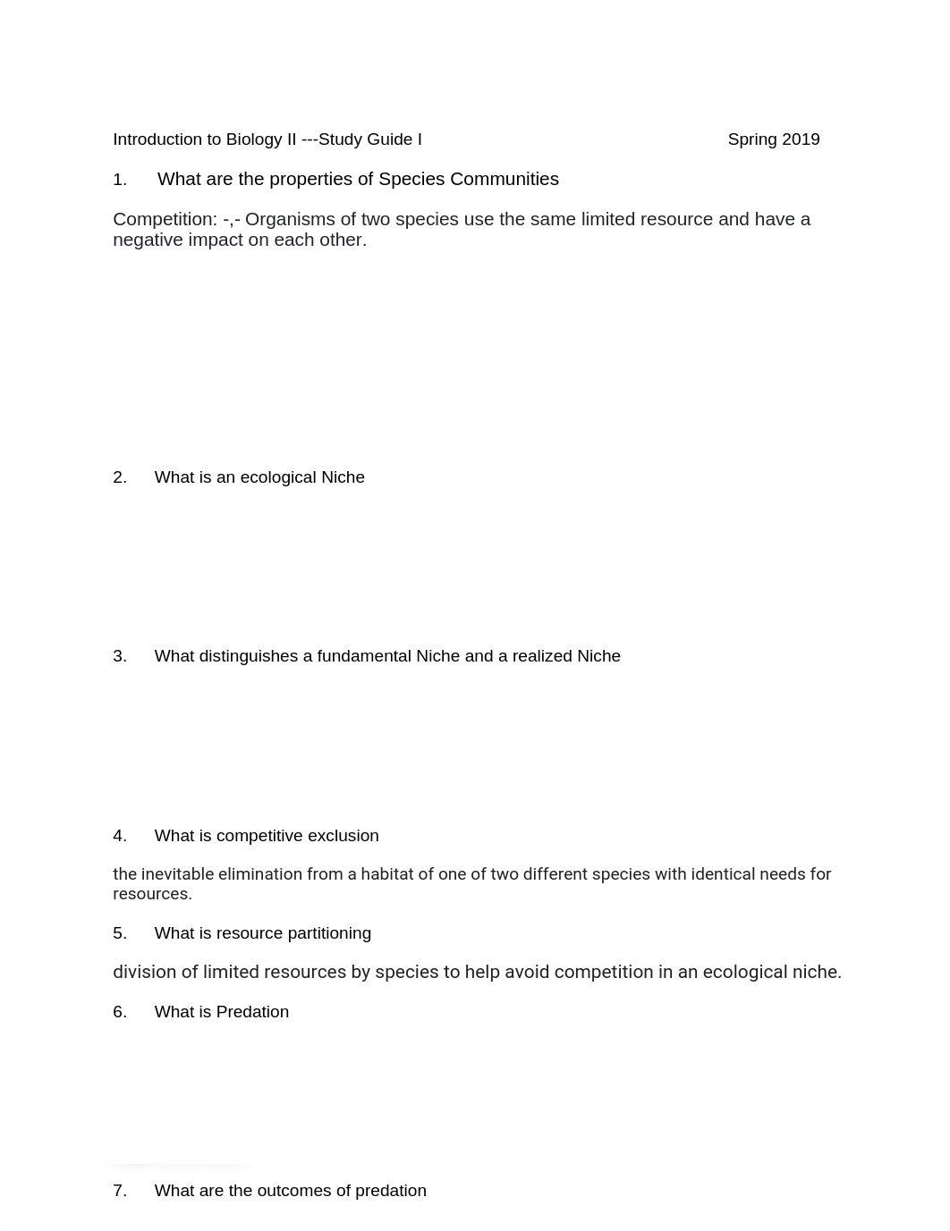 Introduction to Biology II ---Study Guide I_dj6vmmq3y9h_page1