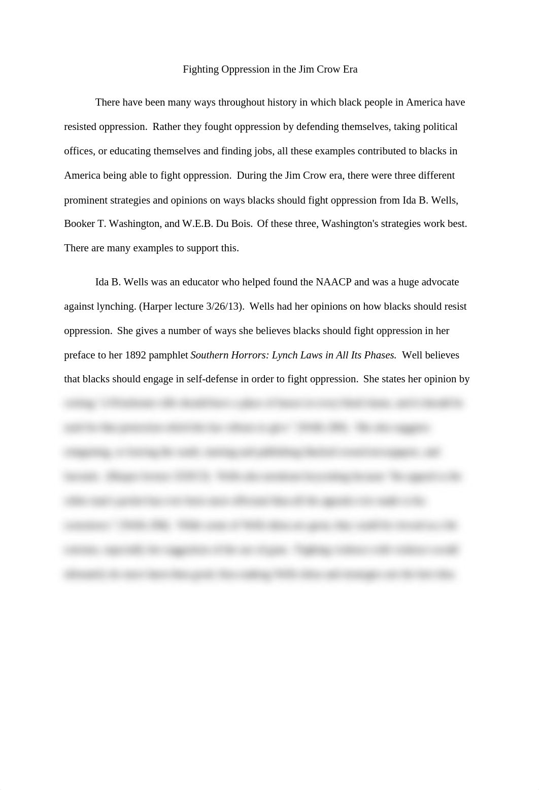 Fighting Oppression in the Jim Crow Era_Take Home Essay 2 Rough Draft_dj6xvrnn0v8_page1