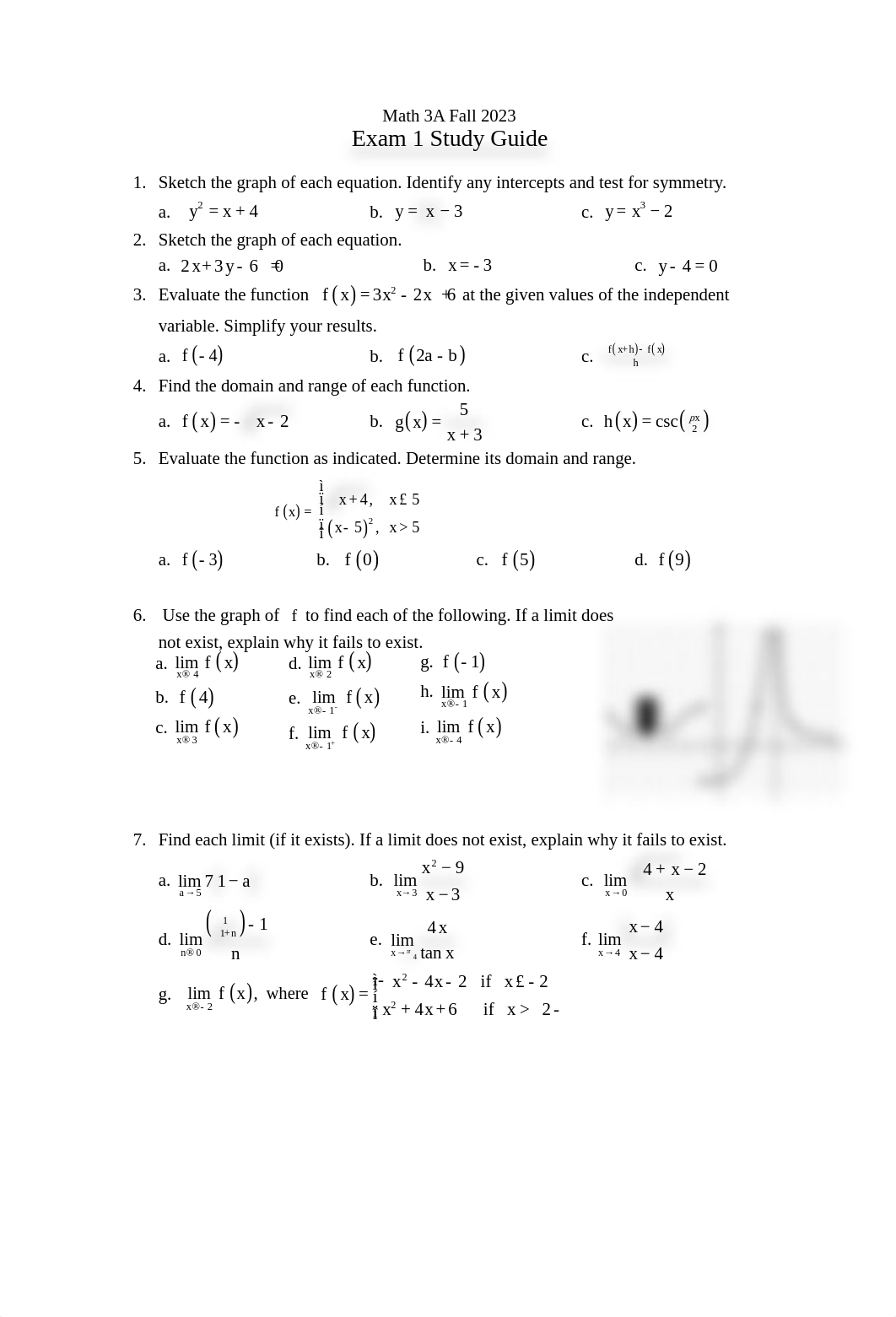 Math 3A F23 Exam 1 Study Guide.pdf_dj7aeghrxn2_page1