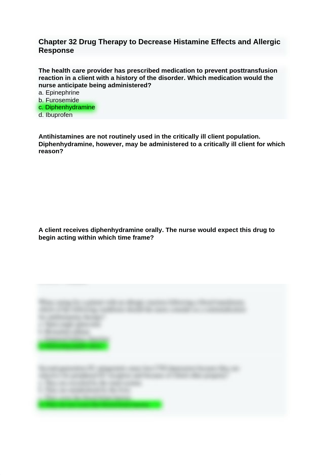 Chapter 32 Drug Therapy to Decrease Histamine Effects and Allergic Response.docx_dj7yoexu0h9_page1