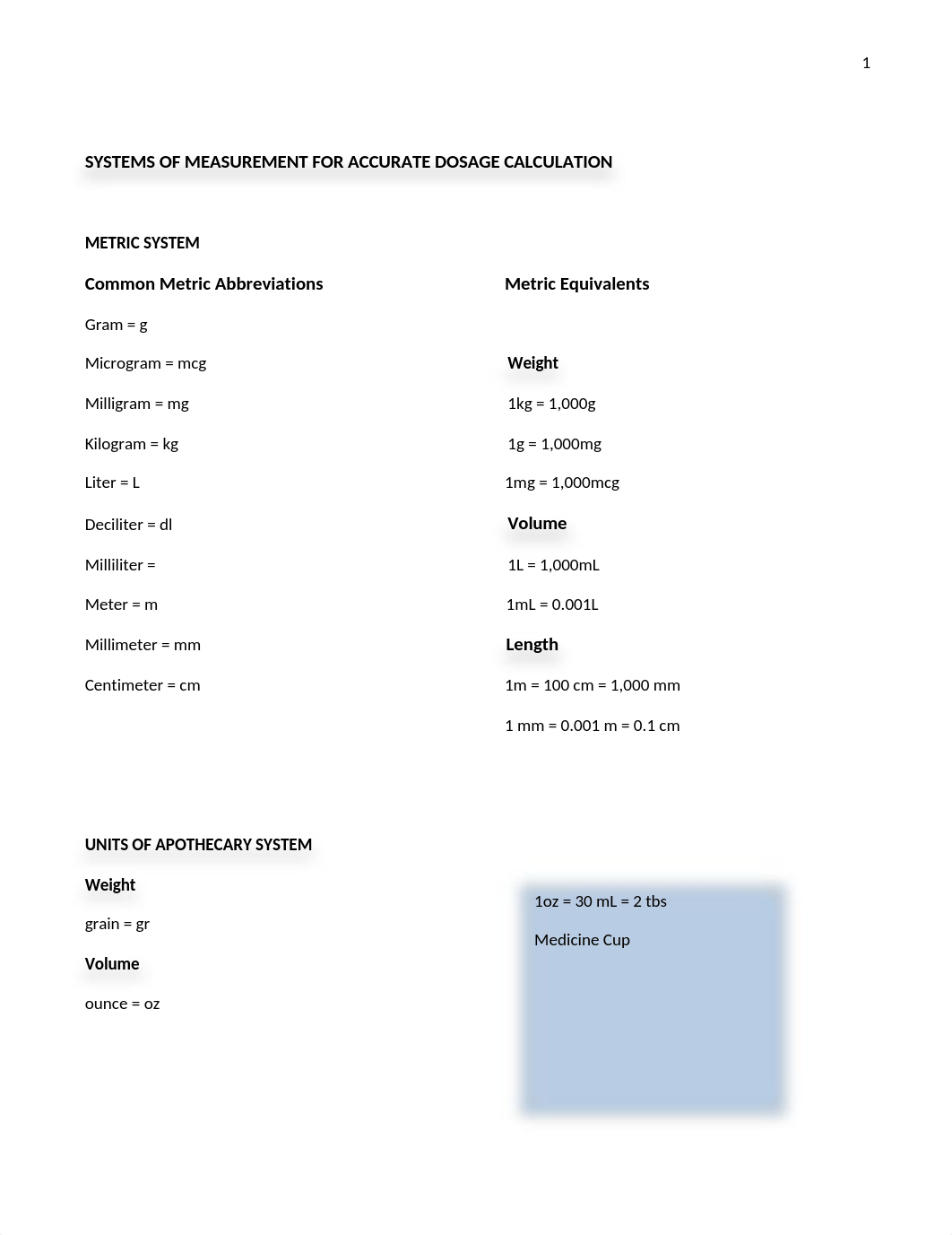 DOSAGE CALCULATION SYSTEMS OF MEASUREMENT.docx_dj85ez80wvd_page1