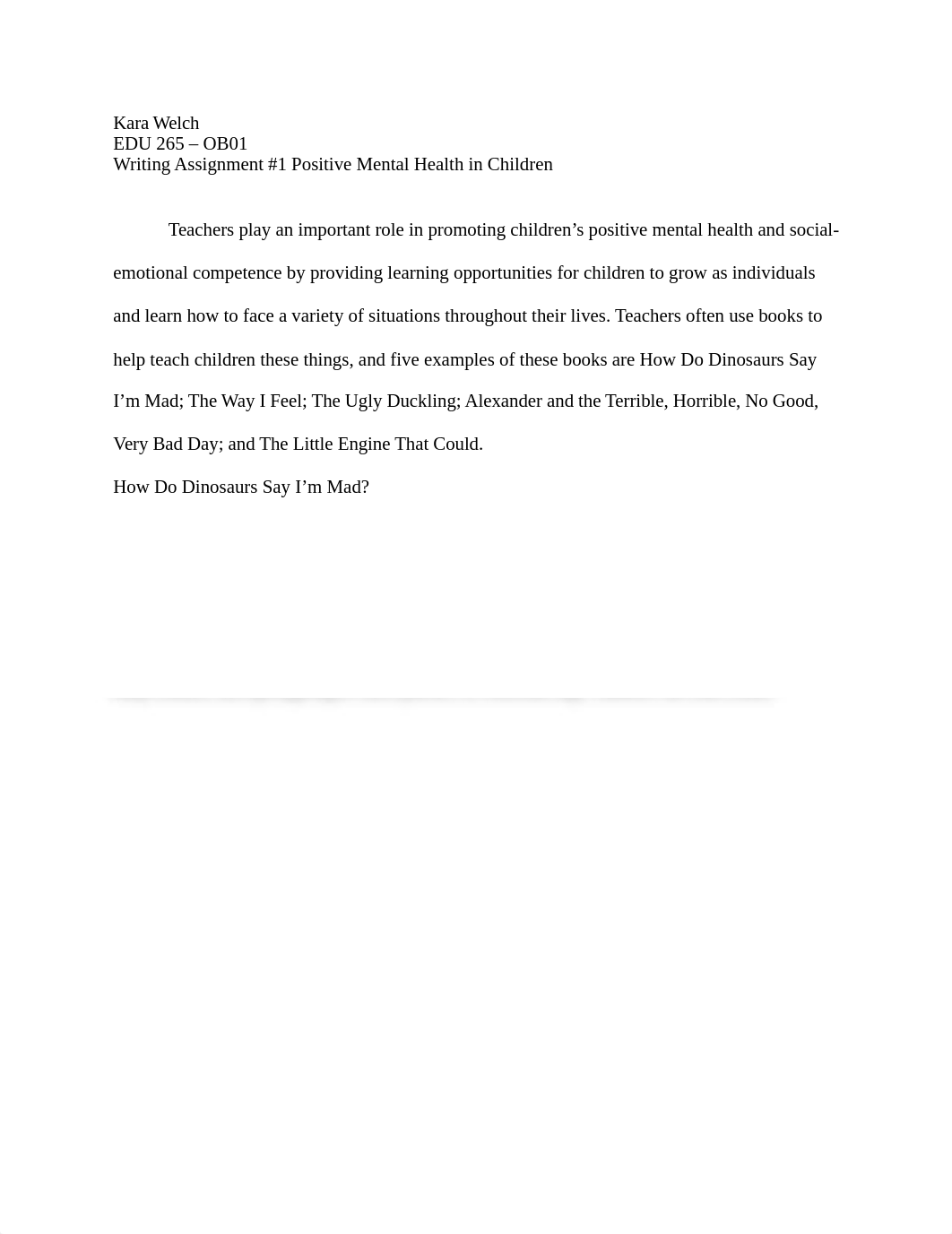 Writing Assignment Week 1 Positive Mental Health In Children, KWelch.docx_dj8pcmrxn9a_page1