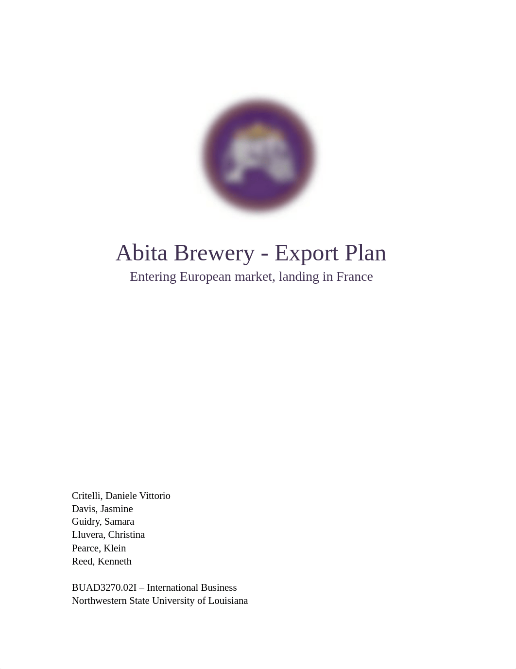 Abita Beer Export - Final Exporting Plan.docx_dja2gamr2lr_page1