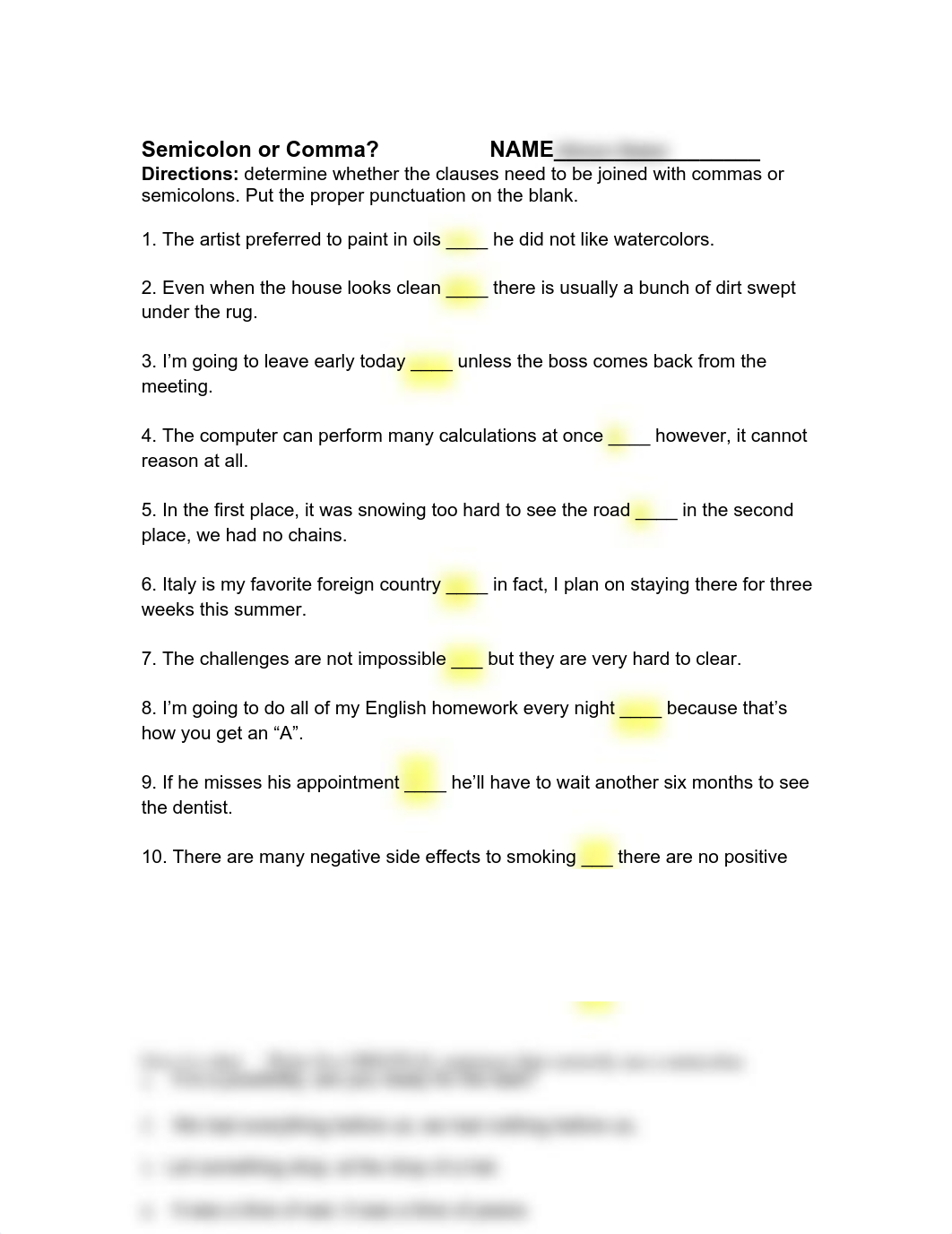 Gibson Baker - Semicolon or Comma worksheet 1.pdf_dja7e10iqgu_page1