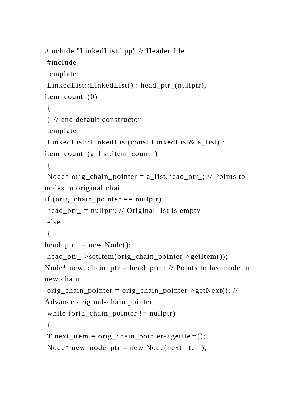 #include LinkedList.hpp  Header file #include template Lin.docx_djannxus5et_page2