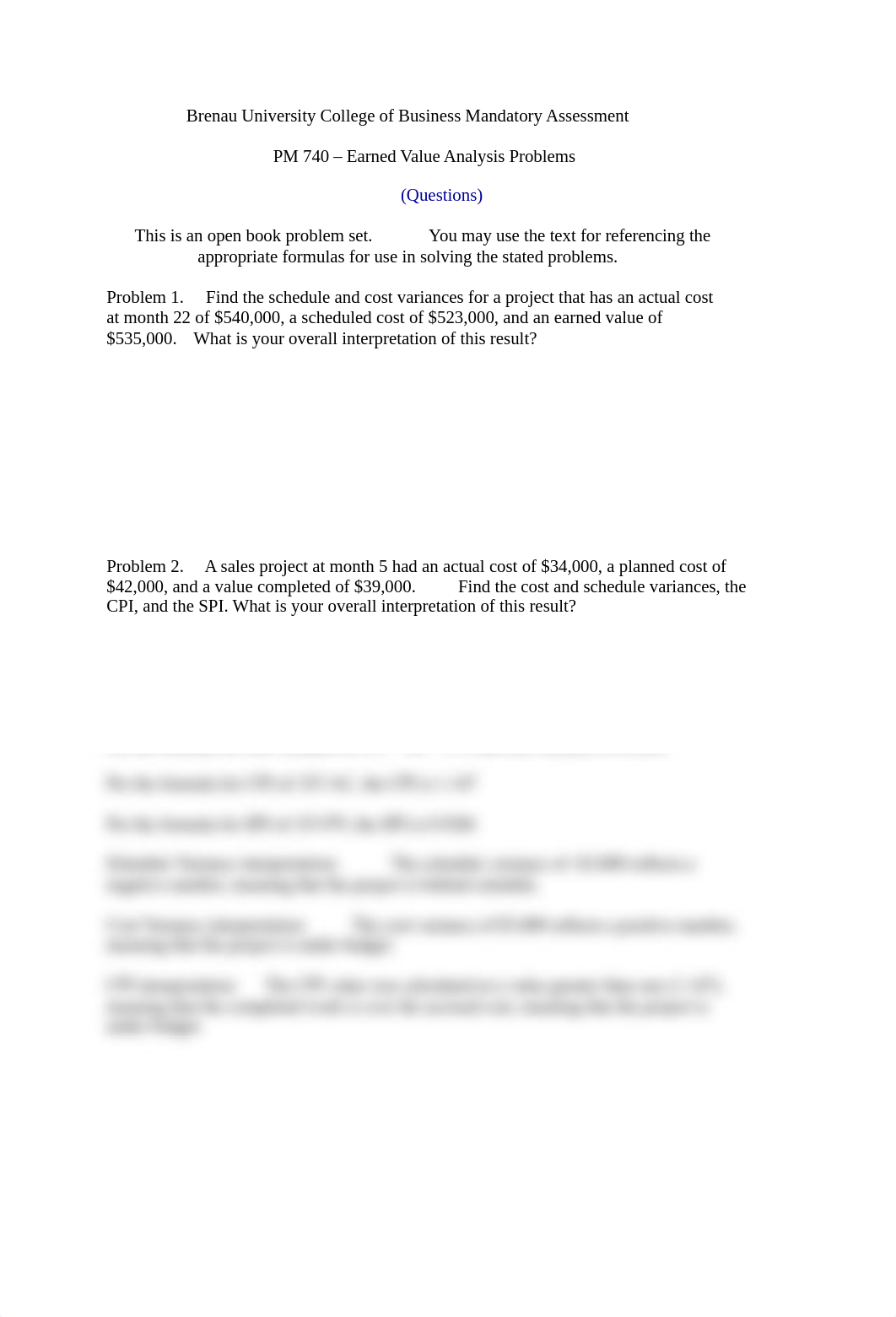 Earned Value Analysis Problem Set - Assessment.ASavage.docx_djb72ximt32_page1