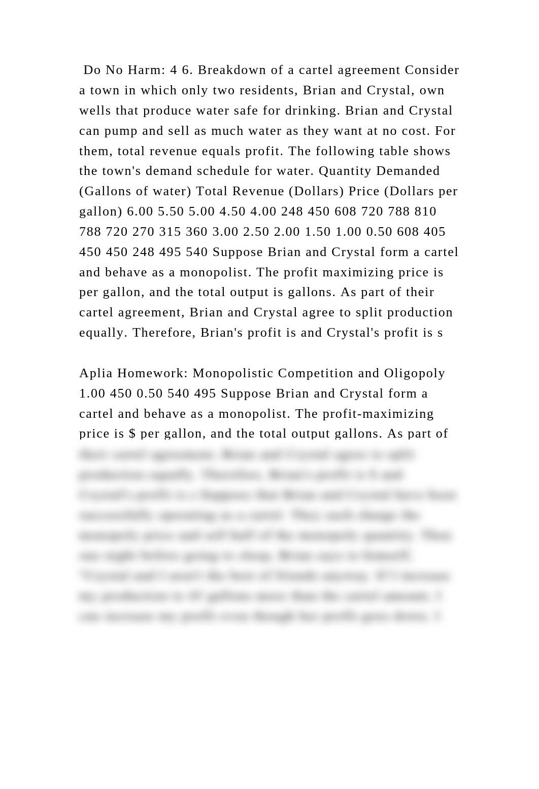 Do No Harm 4 6. Breakdown of a cartel agreement Consider a town in w.docx_djbhriyc9cf_page2