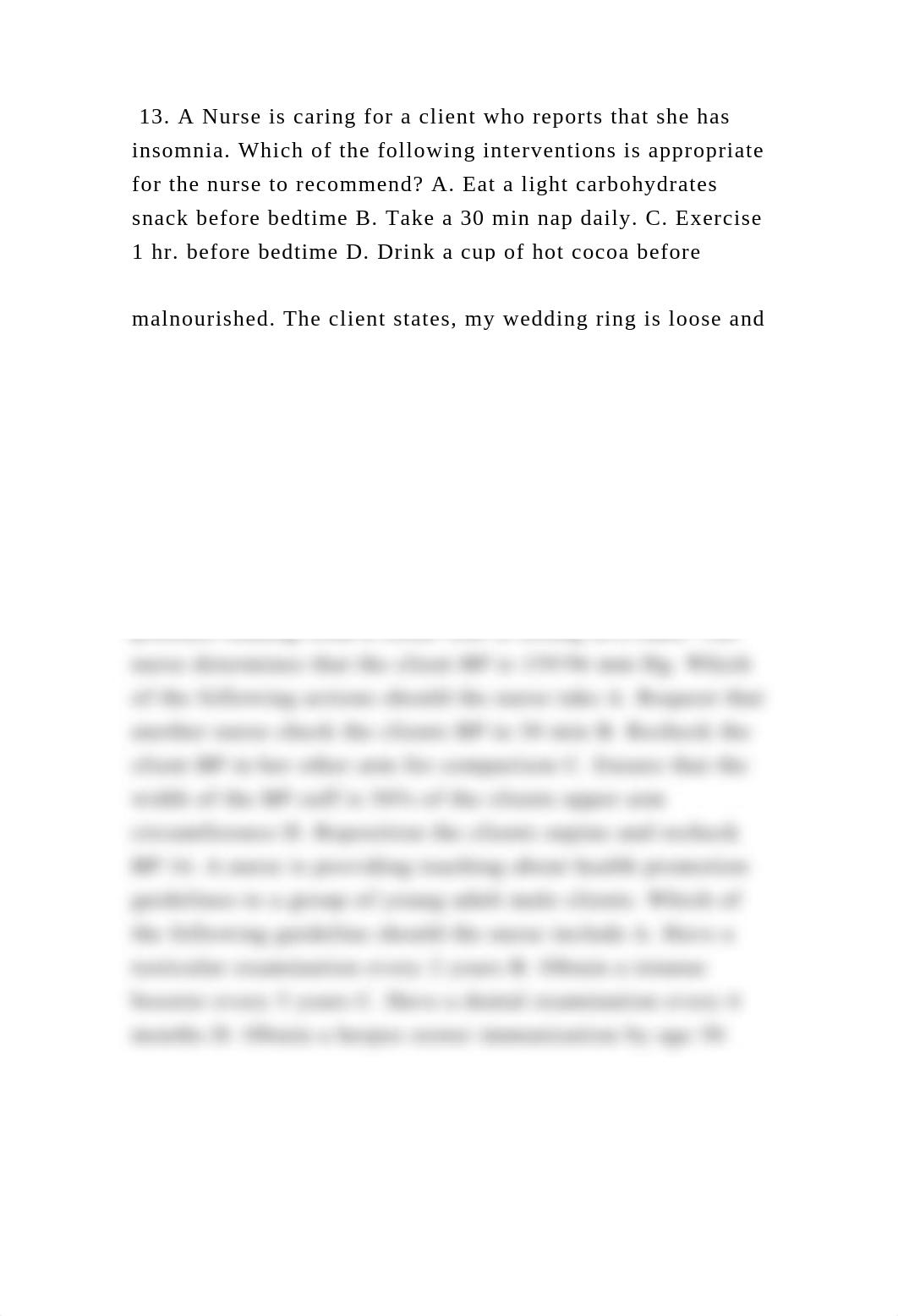 13. A Nurse is caring for a client who reports that she has insomnia..docx_djbo61oaodo_page2