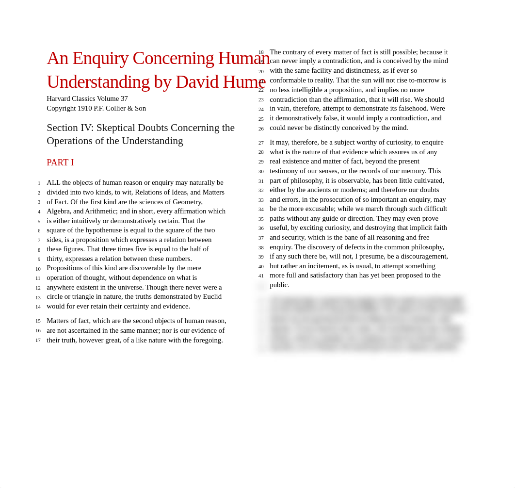 Hume - 1910 - Section IV Skeptical Doubts Concerning the Operations of the Understanding.pdf_djcate80l8p_page1