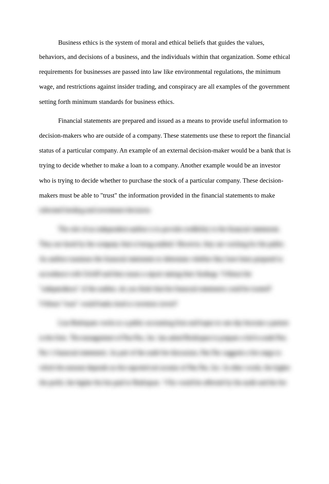 Business ethics is the system of moral and ethical beliefs that guides the values.docx_djcm0jr6l78_page1