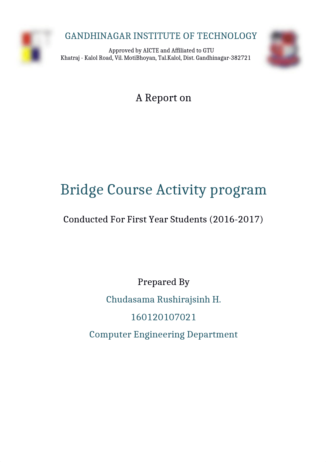 Bridge Course Report Example  .docx_djd2xbrs8c6_page1