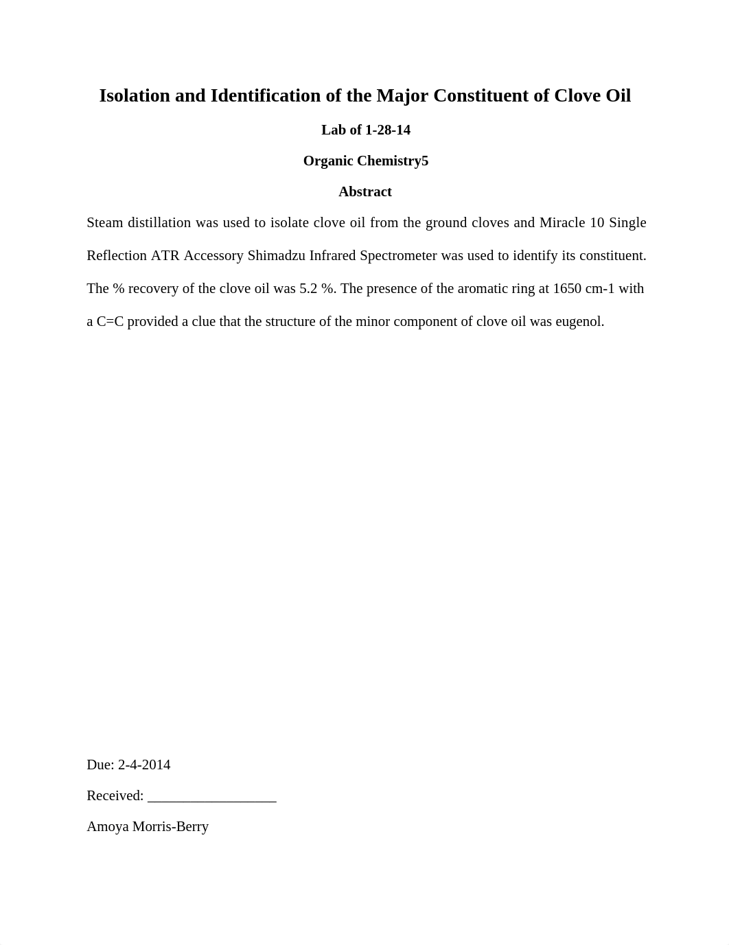 Isolation and Identification of the Major Constituent of Clove Oil_djdgebvqvk1_page1