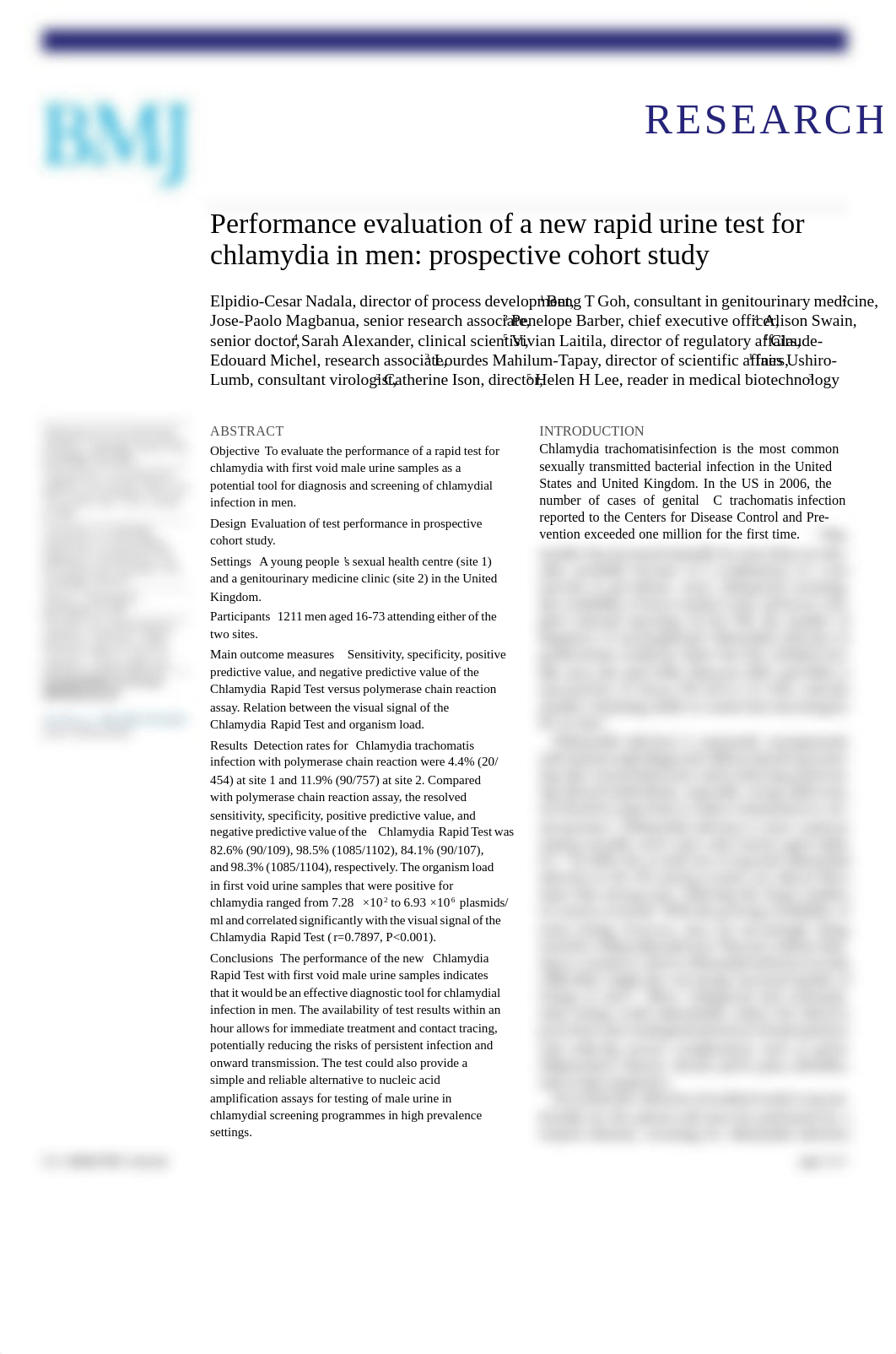 1239wi - Performance evaluation of a new rapid urine test for chlamydia in men - prospective cohort_djdm2e7vn2g_page1