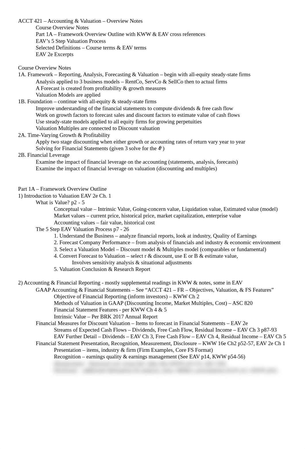 ACCT 421 - Accounting & Valuation - Overview Notes.pdf_djei1iw9dih_page1