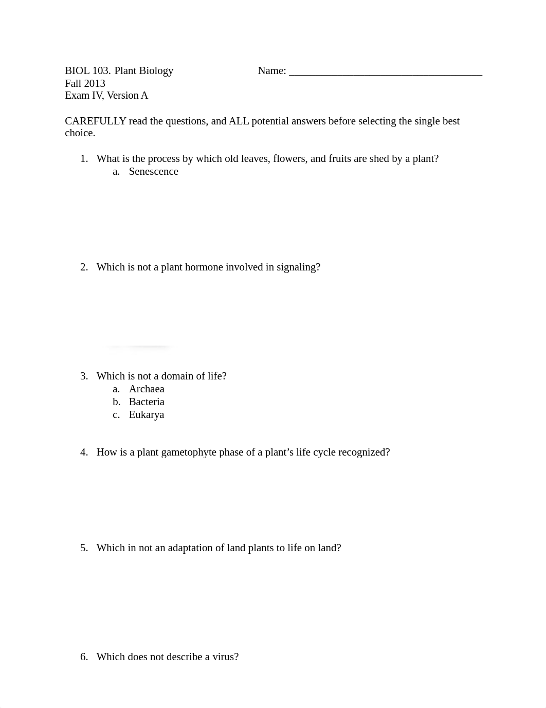 BIOL 103 Exam 4A_djel845h36q_page1