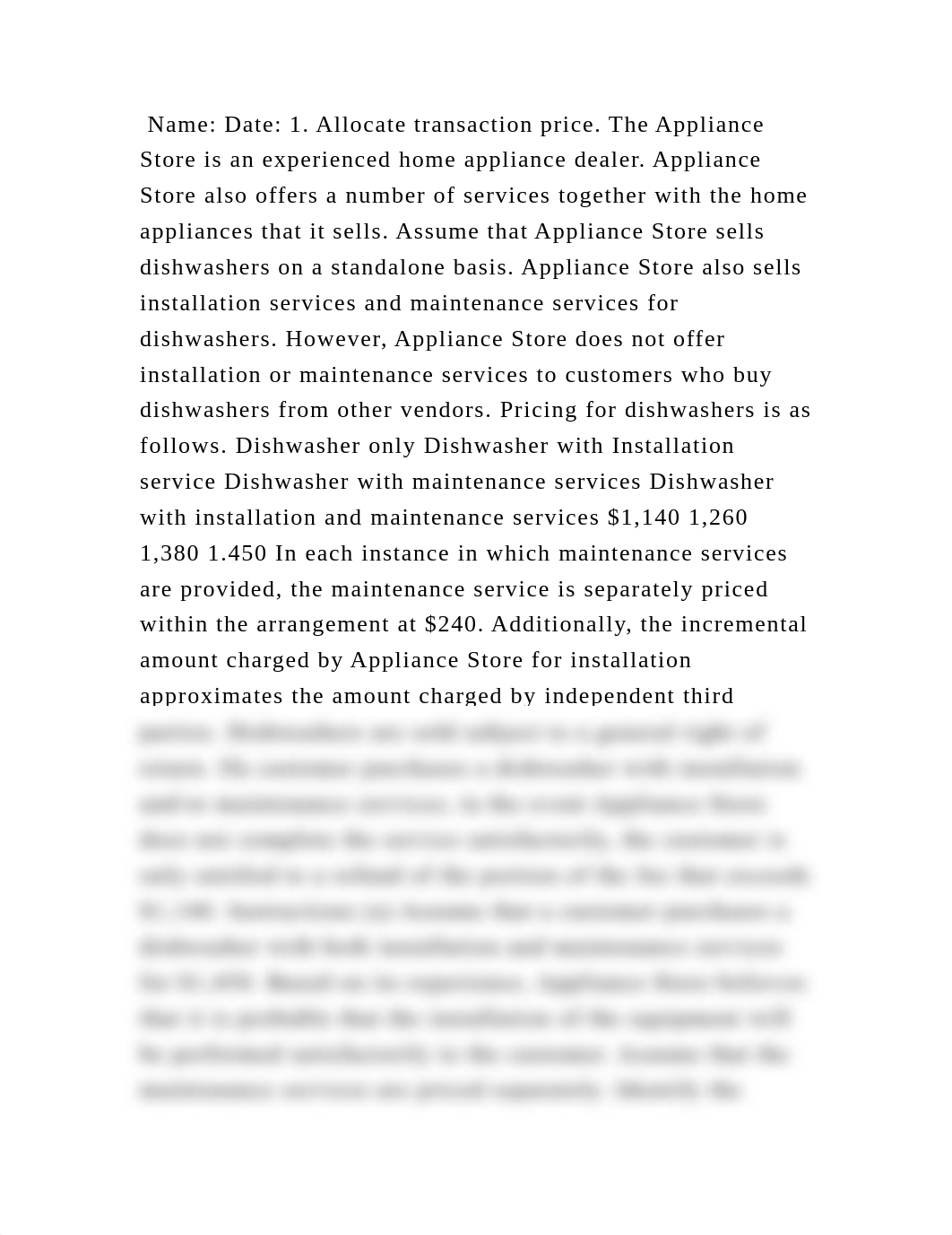 Name Date 1. Allocate transaction price. The Appliance Store is an .docx_djerpli9kyj_page2
