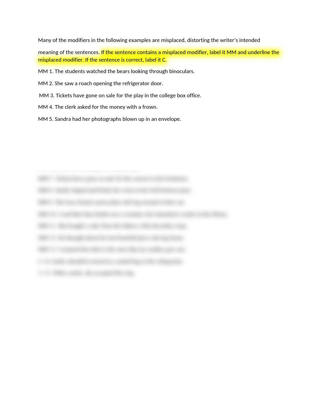 modifiers in the following examples are misplaced.docx_djeyz86k1ou_page1