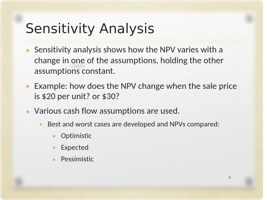 Lecture Note 7 - Capital Budgeting (Break-even, Sensitivity, Scenario).pptx_djf4h8g6bk8_page5