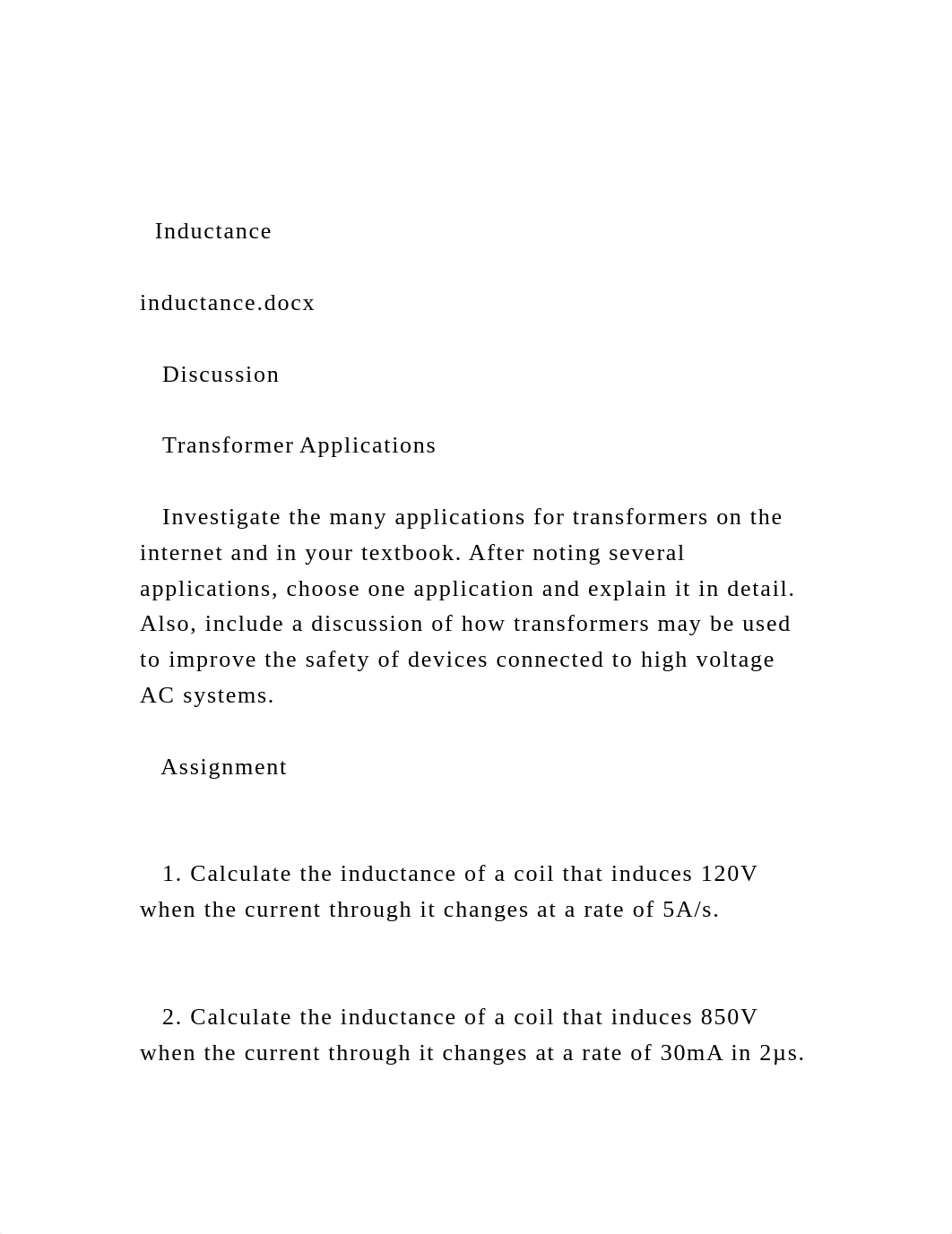 Inductance inductance.docx   Discussion     Transformer.docx_djg32upqh6f_page2