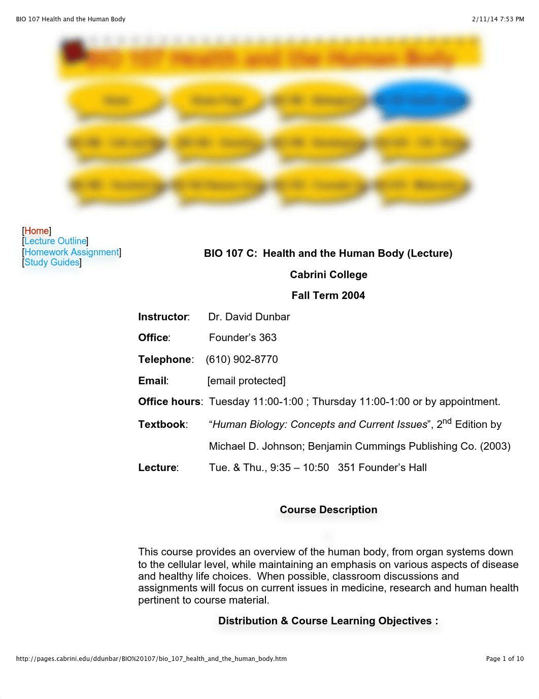 BIO 107 Health and the Human Body Syllabus_djg8cary2l5_page1