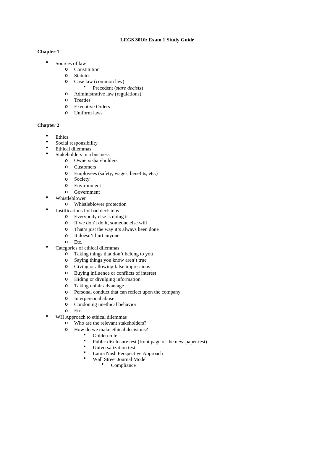LEGS 3010 Exam 1 Study Guide.docx_djg8w6x8vwj_page1