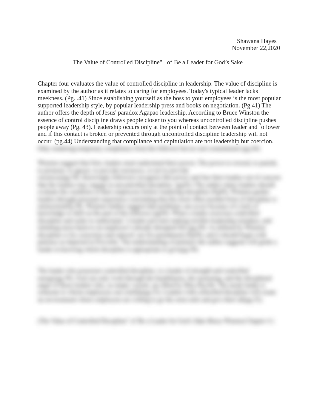 Shawana Hayes The Value of Controlled Discipline of Be a Leader for Gods Sake.docx_djgbhrgjstc_page1