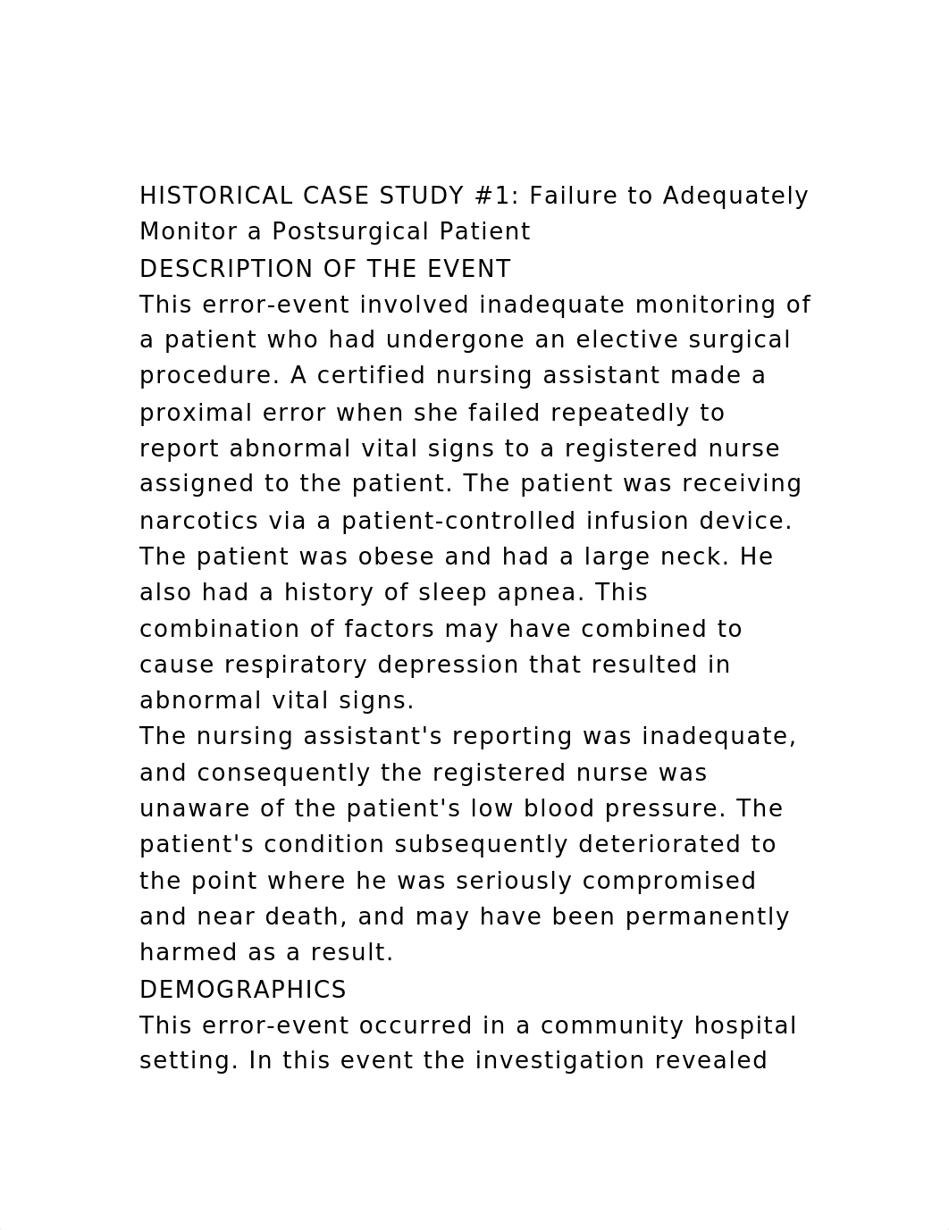 HISTORICAL CASE STUDY #1 Failure to Adequately Monitor a Postsurg.docx_djgtv1hulqd_page2