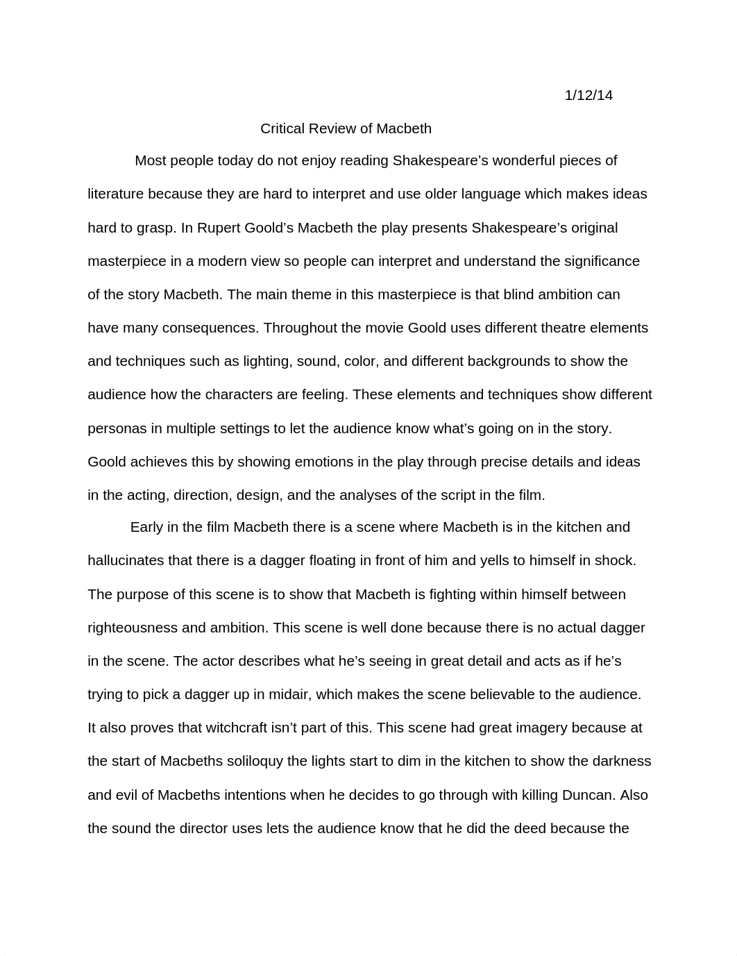 Theatre 160 Intro to theatre essay on Macbeth_djh6lxw66lu_page1