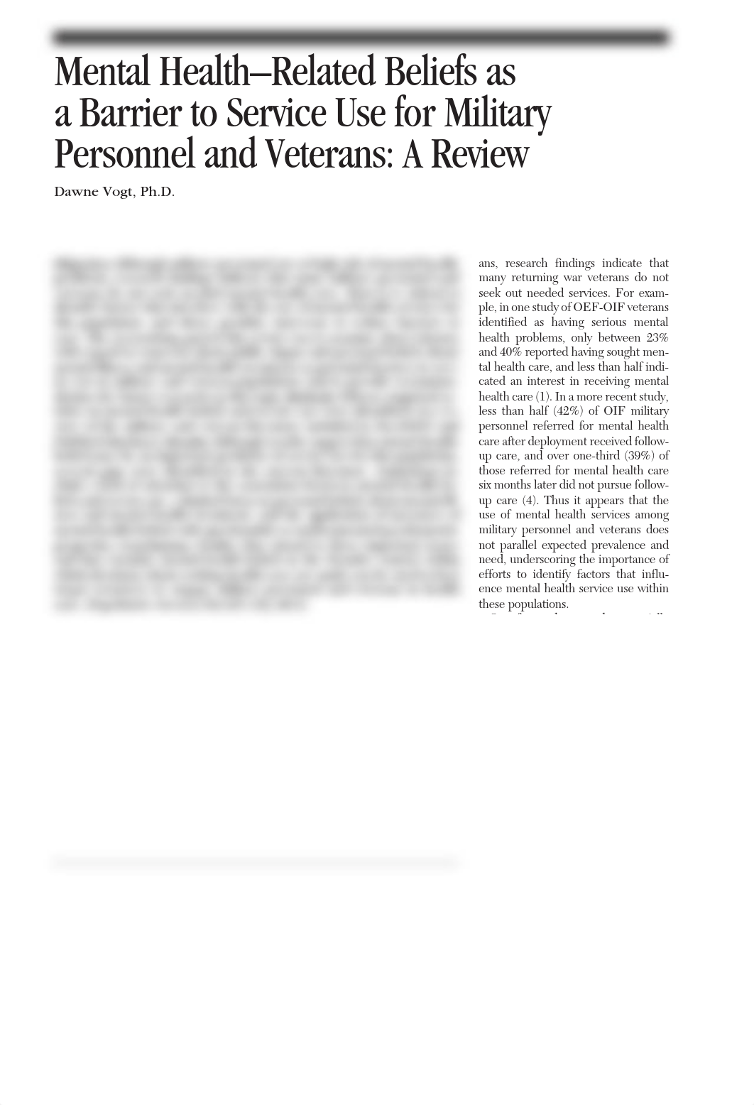 Mental Health - Related Beliefs as a Barrier to Service Use for Military Personnel and Veterans-A Re_djh7wlvos9q_page1