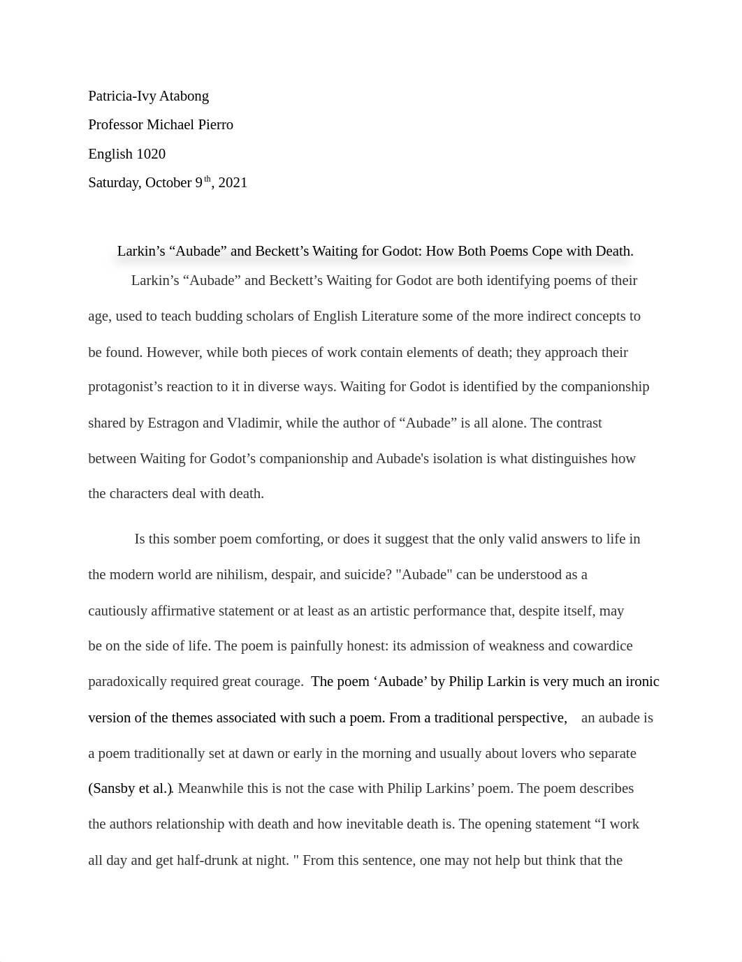 Literary Analysis on Aubade and Waiting for Gordot.docx_djhdt2b2bbs_page1