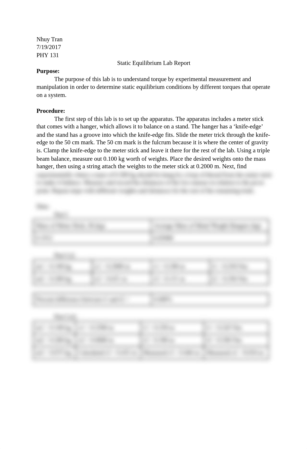 Static Equilibrium Lab Report_djhfucugam1_page1