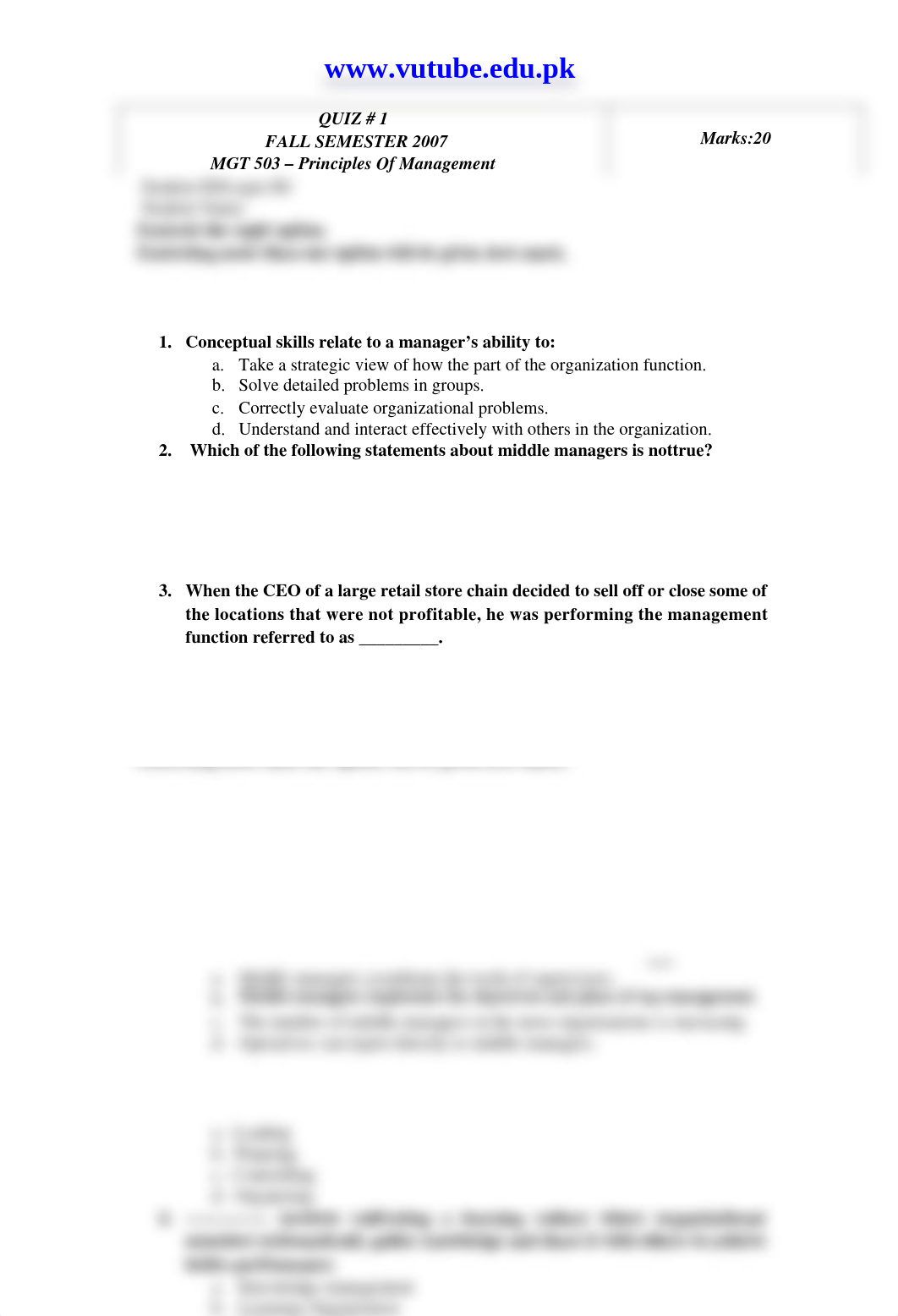 Princilpes of Management - MGT503 Fall 2007 Quiz 01_djhjg4xg0w1_page1