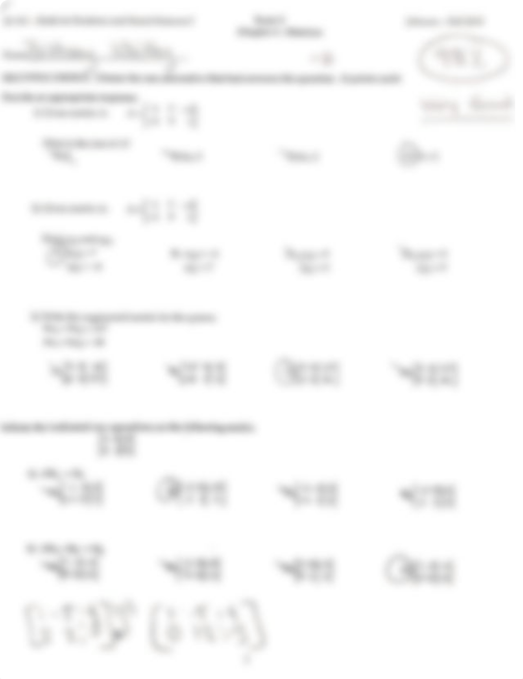 Exam 2 on Matrices Example_djho87l5472_page1