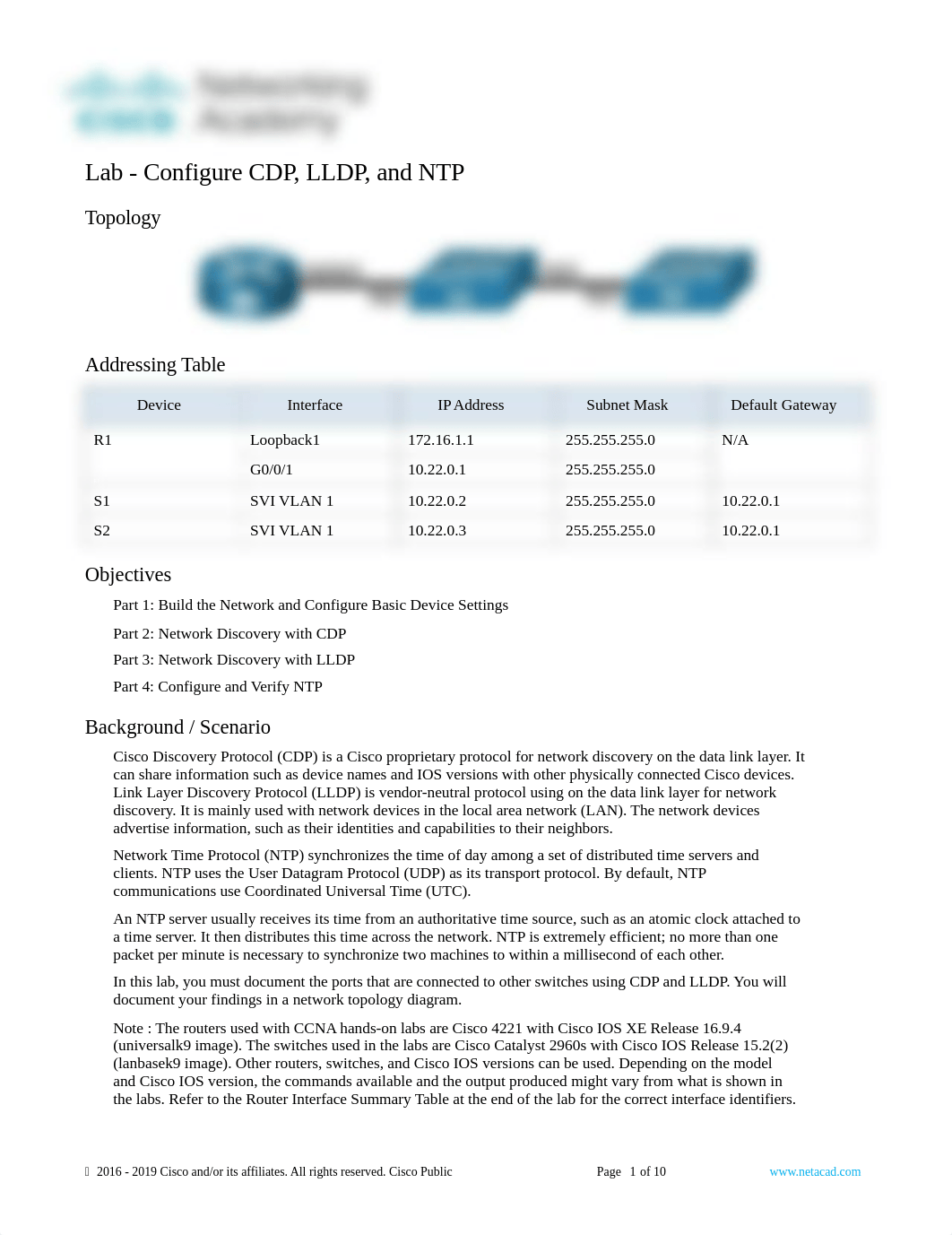 10.8.2 Lab - Configure CDP, LLDP, and NTP IT310.docx_djhrlb2ynqc_page1