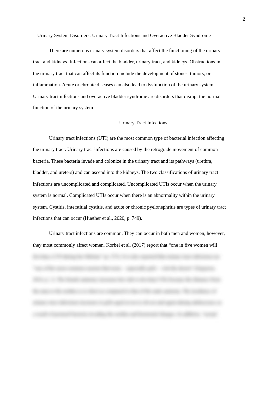 NUR309 Week 6 Assignment Urinary System Disorders UTI and Overactive Bladder Syndrome.docx_djijey889te_page2