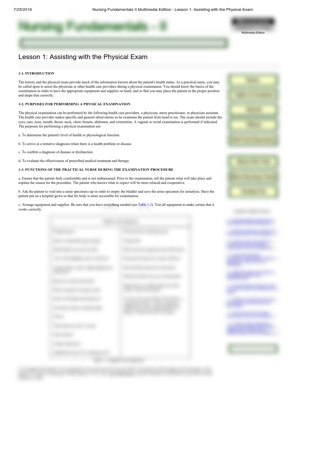 Nursing Fundamentals II Multimedia Edition - Lesson 1_ Assisting with the Physical Exam.pdf_djj8aeg0wso_page1