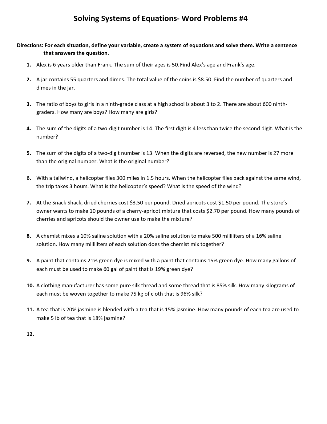 Worksheet- Solving Systems of Equations, Word Problems #4.docx.pdf_djjaas4o222_page1