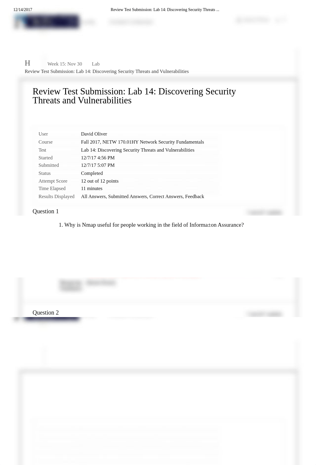 Review Test Submission_ Lab 14_ Discovering Security Threats ..pdf_djk6akzy76c_page1