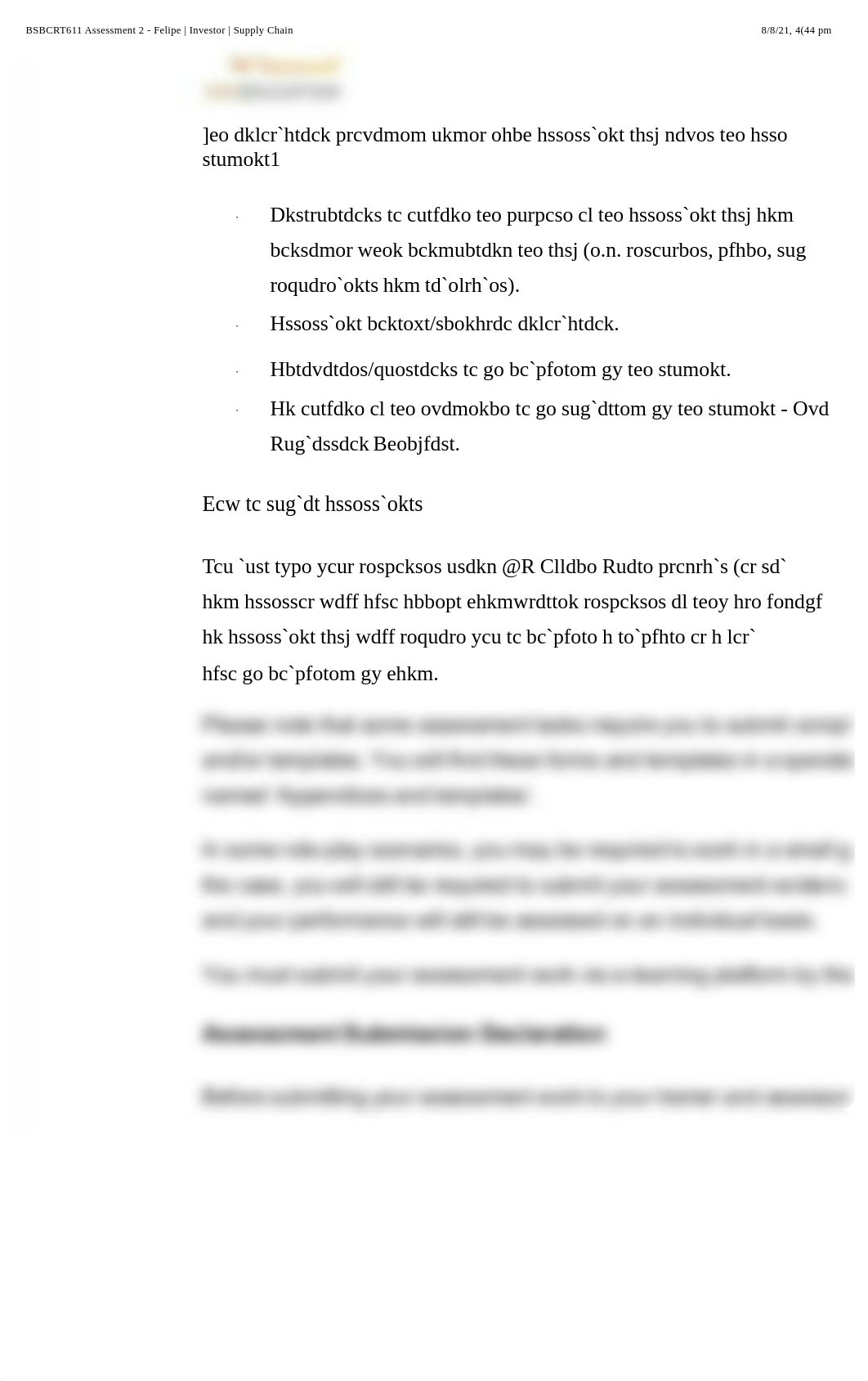 BSBCRT611 Assessment 2 - Felipe | Investor | Supply Chain.pdf_djkupirdxew_page5