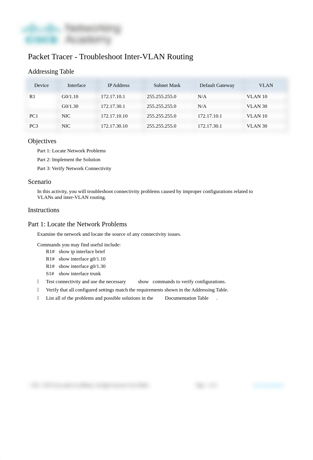 4.4.8 Pkt Tracer Troubleshoot Inter-VLAN Routing complete.docx_djkx1ekwb0z_page1