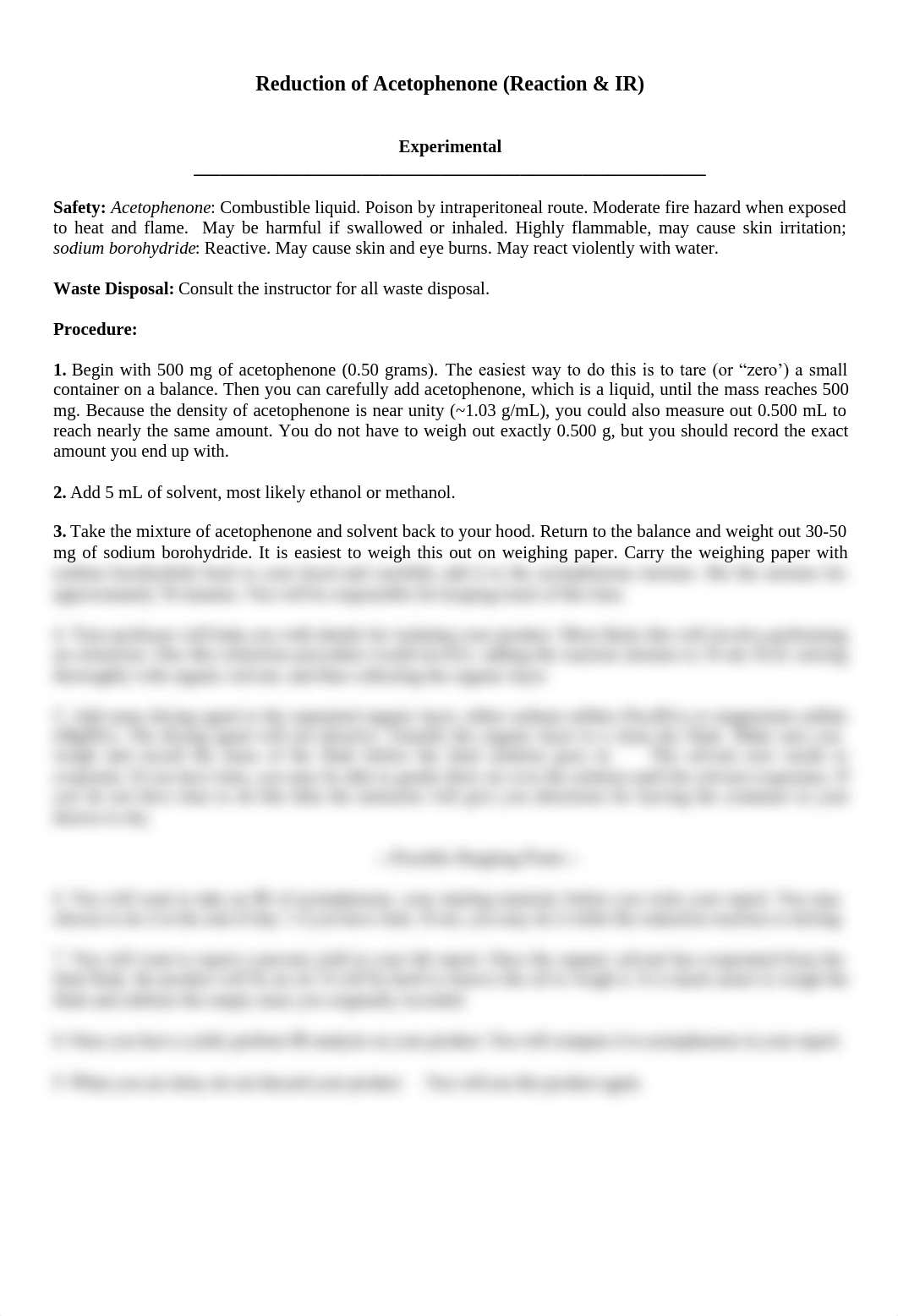 Reduction of Acetophenone - Reaction & IR.pdf_djlb77rtp9v_page1