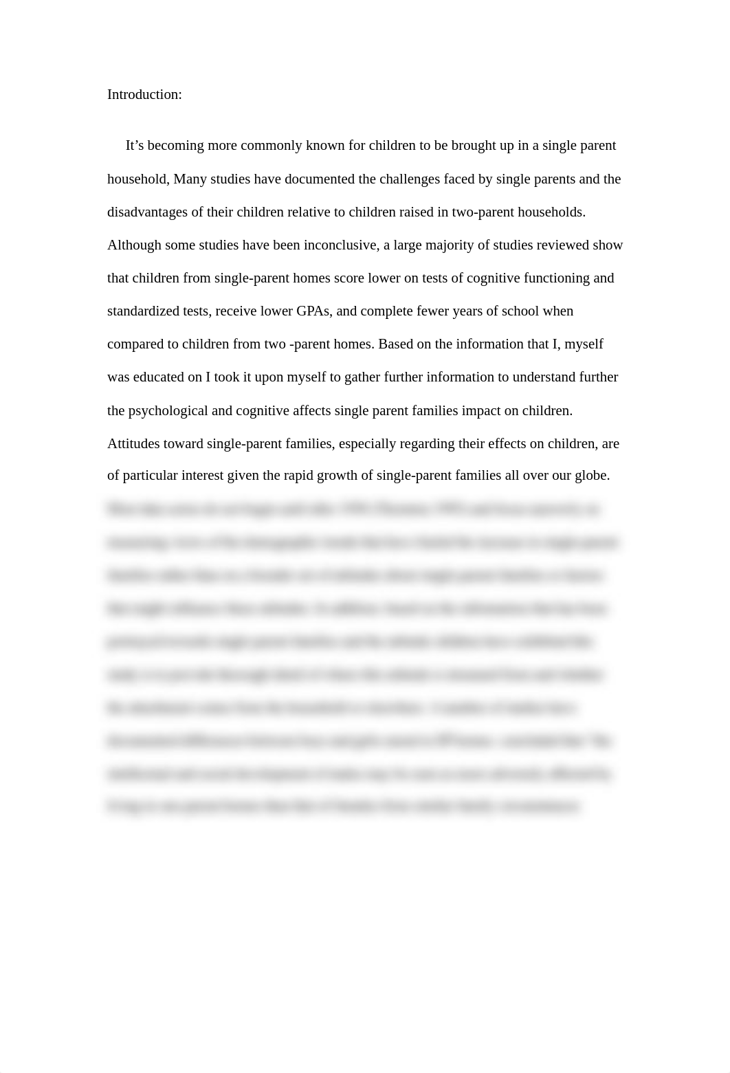 Single Parent Families - Research paper .docx_djlquboldnt_page1